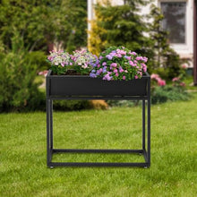 Yellulu Metal Elevated Planter Box, 28" H Raised Garden Bed with Legs, Tall Rectangle Planter with Drainage System, Outdoor Indoor Elevated Garden Box for Vegetable Flower Herb Fruit (4, Black-28 H)