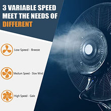 CUTPOIY Patio Misting Fan, 42L Tank Outdoor Pedestal Fan 3 Speeds, Adjustable Height for Yard, Pool, Garden, Fan Blade 650mm
