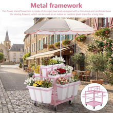 Hubxinly Rolling Flower Display Rack with 18 Buckets