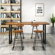 DESALAI Industrial Bar Height Table,Live Edge Dining Table Narrow Table,Solid Wood Top Table,Rectangular Pub Tables Tall Counter Table,Rustic Long Table,No Stool(78.7", Brown)