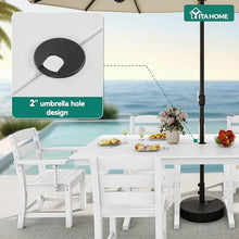 YITAHOME HDPE Patio Dining Table for 6, 71" Outdoor Dining Table w/Max Bearing 165 LBS, All Weather Rectangular Patio Table w/1.57" Umbrella Hole for Backyard Garden Lawn, White