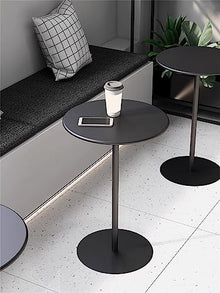 Fodalob Outdoor Pub Bistro Table Round Dining Table, for Pub Dining Bistro, Black(Matte Black,40.5x62cm)