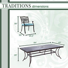Hanover Traditions 9-Piece Outdoor Dining Set with Blue Cushions