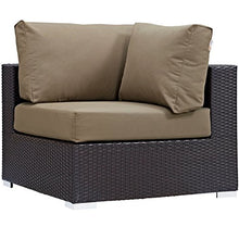 Modern Contemporary Urban Design Outdoor Patio Balcony Six PCS Sectional Sofa Set, Brown, Rattan