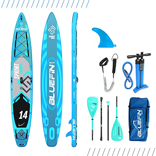 Bluefin SUP 14′ Sprint Carbon Stand Up Paddle Board Kit Blue