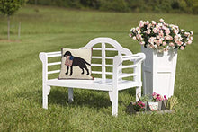 Plow & Hearth Weatherproof Lutyens Outdoor Bench | Holds Up to 400 lbs | Garden Patio Porch Park Deck | Wood | White