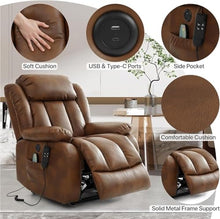HTERWQEA Dual Motor Power Lift Recliner with Heat, Massage & USB Ports