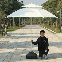 Housewares Sun Parasol Umbrella Garden Umbrellas 7.5ft/9ft Double Top Patio Umbrella, Outdoor Sun Shade for Beach/Pool/Garden Umbrellas Round Sunscreen, Water/UV-Resistant Market Um (Off White)