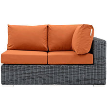 Modway Summon Wicker Rattan Outdoor Patio Sunbrella Right Arm Loveseat in Canvas Tuscan