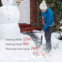 HYUIO Brushless Snow Blower, Powerfull Battery Snow Blower with 26ft Throw Distance, Cordless Snow Shovel for Driveway Winter Snow Removal(One Battery)