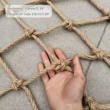 Hemp Rope Ceiling Decorative Net,Natural Jute Decoration Nets for Indoor & Outdoor Garden Balcony,Versatile Treehouse Netting for Child Playground,Durable Wall(Size:4M×9M(13.1FT×29.5FT),Color:Jute)