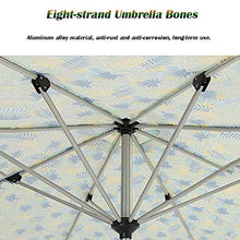 USZWBY 2.7m Garden Parasol with Crank,Umbrella Shades for Outdoors/Beach/Pool/Patio,Leaf Texture Pattern,Without Base