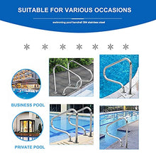 MSHOSAC Heavy Duty Stainless Steel Pool Handrail, Slip-Resistant Safety Rail for Easy Pool Entry & Exit, Rust-Proof Support for Swimming Pools