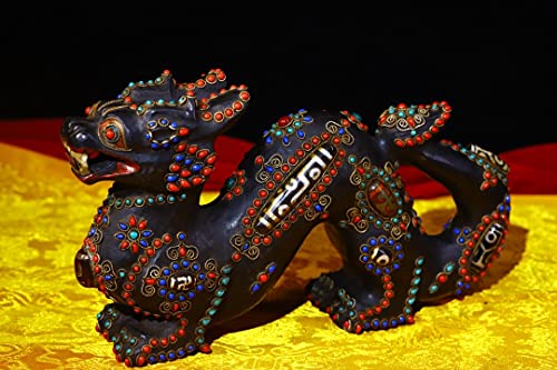 Generic Tibetan Temple Meteorite Dzi Beads Dragon Pair 10