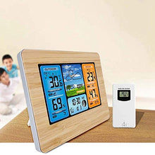 Weather Station Wireless Indoor Outdoor Weather Stations with Atomic Clock, Color Large Display Hygrometer Temperature and Humidity Monitor with Calendar and Remote Sensors (Color : A) (B)