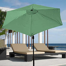 Green 8.9ft Parasol Canopy Cover UV Protection Market Table Umbrella Replacement Canopy for 2.7M 6 Ribs Sunshade Cover for Garden Patio Beach Pool