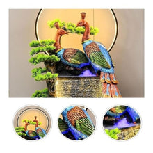 Outdoor Water Fountain Peacock Entrance Ornament, Large Fountain for Living Room, Resin Indoor with LED Lights, Suitable for, Balcony, Courtyard(Large)
