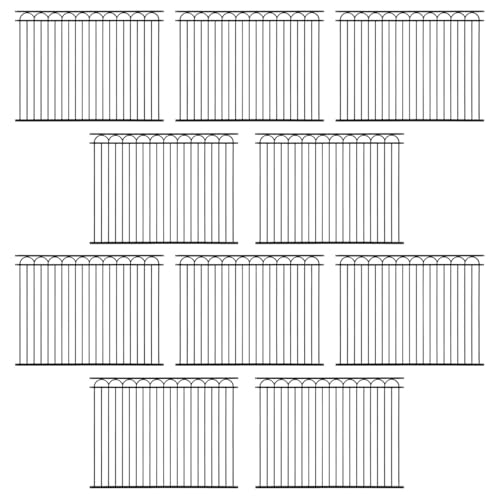 Fencer Wire Pack of 10 Heavy Duty Arc Fence Barrier Panel, 6FT Height X 8FT Width Anti-Rust Metal Fencing Panel, Diameter Steel Outdoor Decorative Garden Fence Panel for Yard, Pool, Patio