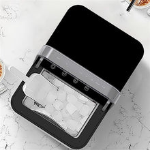 Jingzai202405 Easy to use Ice Maker Countertop, 26 lbs/Day, 6-8 Mins/9 Pcs Bullet Ice, with Ice Scoop and Basket, Ice Maker Machine for Home Party Outdoor RV, Stainless Steel Perfect for Home