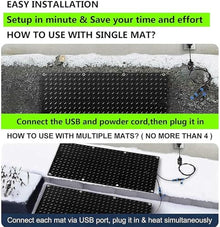 WRTYHGVGT Snow Melting mats Outdoor, Heated Snow Melting Mats for Walkways, PVC Rubber Heated Mat, for Winter Snow Removal (Color : 20 * 30in(50.8 * 76.2cm))