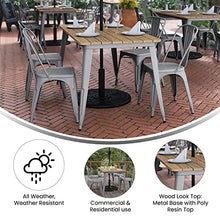 Flash Furniture 30" x 60" Outdoor Dining Table, Brown/Silver