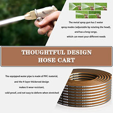 Hose Reel Cart Garden Hose Reels for Outside Heavy Duty Hose Reel Cart Set, Household Stainless Steel Hosemobile, Sturdy Gardening Pipe Storage Rack, for Outside Garden Yard (Silver Hose Reel+20m Pipe