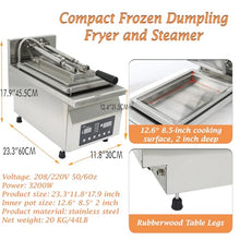 Banfluxion 3200W Commercial Electric Dumpling Fryer, 12.6" Automatic Potsticker Machine with Stainless Steel Pan & Intelligent Control for Restaurants, 220V (Hardwiring Required)