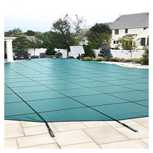 ERRULAN Heavy Duty Round Pool Covers for Inground Pools, Customizable Mesh Winter In Ground Swimming Pool Cover, Triple Stitched/Reinforced Edges/Thicken Mesh(Wooden Floor,35ft/10.7m)