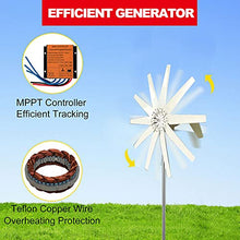AISINILALAO 10000W Horizontal Wind Turbine Generator,12V-220V Portable Vertical Wind Power Turbine Generator Kit with Charge Controller,220v