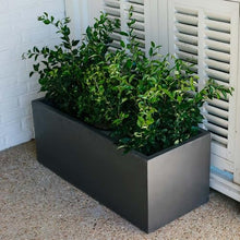 TITAN GREAT OUTDOORS Ash & Ember 15.75" Short Box Charcoal Planter, Lightweight Fiberstone with Weather-Resistant Finish, Modern Rectangle Planter Box for Indoor and Outdoor Plants