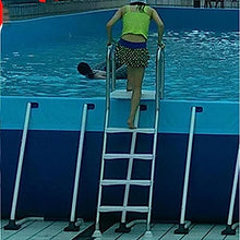 52 Inch Safety Ladder for Above Ground Outdoor Swimming Pools ，304 Stainless Steel Pool Ladder, 4 Steps Ladder, Capacity 500 Lbs