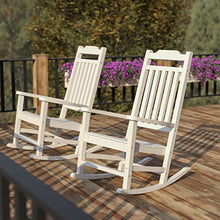 Flash Furniture Set of 2 Winston All-Weather Rocking Chair in White Faux Wood