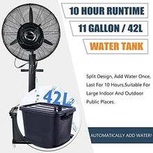 CUTPOIY Misting Fan Outdoor, 90° Oscillating Pedestal Fan with Mist for Shop, Garage, Barn, Workspace, 11 Gallon Tank, 71cm/28in