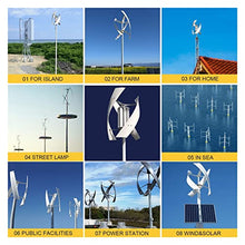 2000w Wind Turbine Generator 48v Alternative Energy Generator 220v AC Output Household Complete Kit with Controller Inverter - Onshore Wind(MPPT Controller,White_24V_1000W)