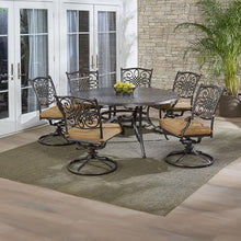 Hanover Traditions 7-Piece Patio Dining Set with Tan Cushions