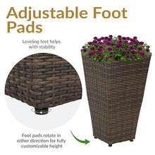 Sunnydaze 20" Square Tall Wicker Outdoor Planter, Brown, 8pk