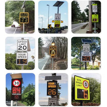 ZHPPED Solar Powered Led Speed Limit Signs, 20"x27"/24"x35" Rust Proof Aluminum Radar Speed Detector 2 Digital Speed Detector for Streets & Neighborhoods, Waterproof White-24''X35''