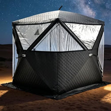 VUNHEX Outdoor Sauna Tent for 3-5 People, Portable Fishing Tent with 3-Layer Thermal Hub 210d Oxford Fabric, Heat Insulating & Windproof for Camping and Snow Fishing in Cold Environments(D)