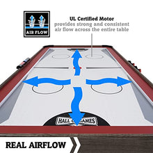 Hall of Games 5.5' Arcade Air Hockey Table & Tennis Top 2-in-1 Set Wood Grain/Red/White Black