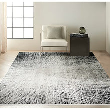 Calvin Klein Balian Area Rug Black/Silver 10' x 13'2" Modern Abstract