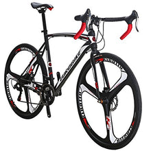 EUROBIKE Road Bike TSM550 21 Speed Dual Disc Brake 54CM 700C 3-Spoke Wheels Black White