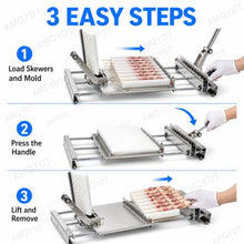 8/12 Hole Stainless Steel Bbq Skewer Maker, Manual Bbq Bamboo Skewer Meat Making Machine With Adjustable Length, Fits Bamboo And Metal Skewers For Batch Meat Prep And Kabob 8 skewers