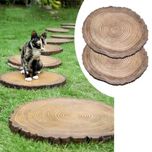 SGeneE Natural Wood Texture Stepping Garden Stones, Wood Pile Dimensional Shape Pathway Walkway Stepping Stone, Decorative Wood Slices Foot Stones Pavers