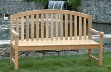 GOLDENTEAK Teak Round Top Bench Aquinah 4ft Outdoor Patio Garden Bench, Premium Grade-A Teak Wood Seating for Porch, Lawn, Deck & Backyard, Natural Oil Finish Furniture