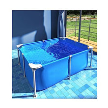 GRRICEPL Metal Frame Above Ground Outdoor Swimming Pool, Steel Frame Swimming Pool, SuperTough Puncture Resistant, Thickened PVC, Easy to Fold (Color : Blue, Size : 180x140x60cm)