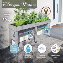 VegTrug Wall Hugger, Grey Wash, Medium 1.8m - Cedar Wood Raised Garden Bed -Outdoor Space-Saving Vegetable and Herb Planter Box for Balcony, Patio, Courtyard Gardening