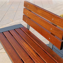 Parking Patio Seat, Outdoor Bench with Backrest, Park Bench with Steel Construction and Thickened Slat Seats, Modern, Durable Leisure Seats for Patio, Garden, Path, Yard, Deck Seating for the A