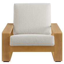 Modway Lirienne Aluminum Faux Wood Set of 2 Outdoor Armchairs in Ivory Natural – All-Weather Backyard Patio Accent Chairs with Weather-Resistant Woven Fabric Cushions