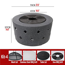 Outdoor Fire Pit Wood-Burning Fire Pit On The Garden Terrace, Indoor Multi-Function Fireplace Barbecue Table, Outdoor Heater with Spark Protection Device (Color : Kit-2) (Kit 3) (Kit 4)