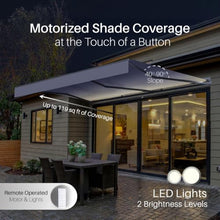 ALEKO Electric Patio Awning Electric Semi-Cassette 13x10 Dark Blue